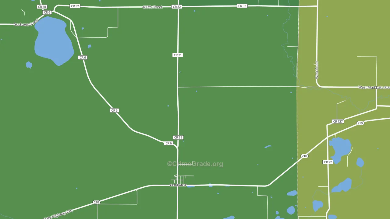 55787, MN Map of Vehicle Theft Rates