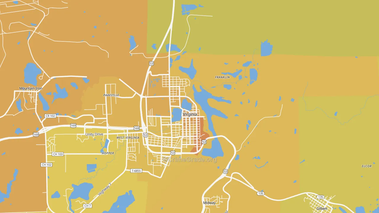 55792, MN Map of Vehicle Theft Rates