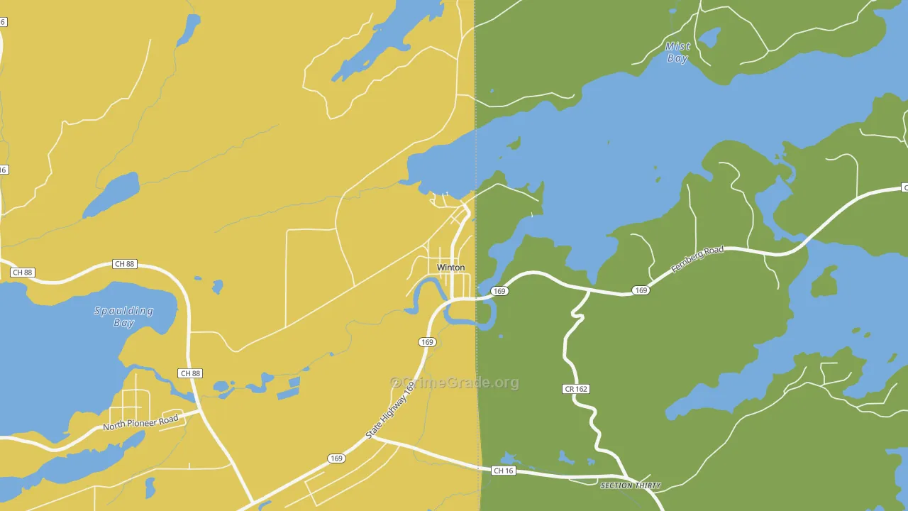 55796, MN Map of Vehicle Theft Rates