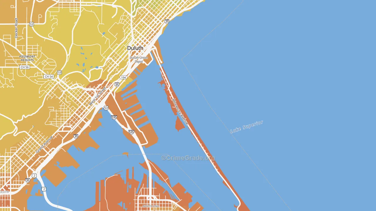 55802, MN Map of Vehicle Theft Rates