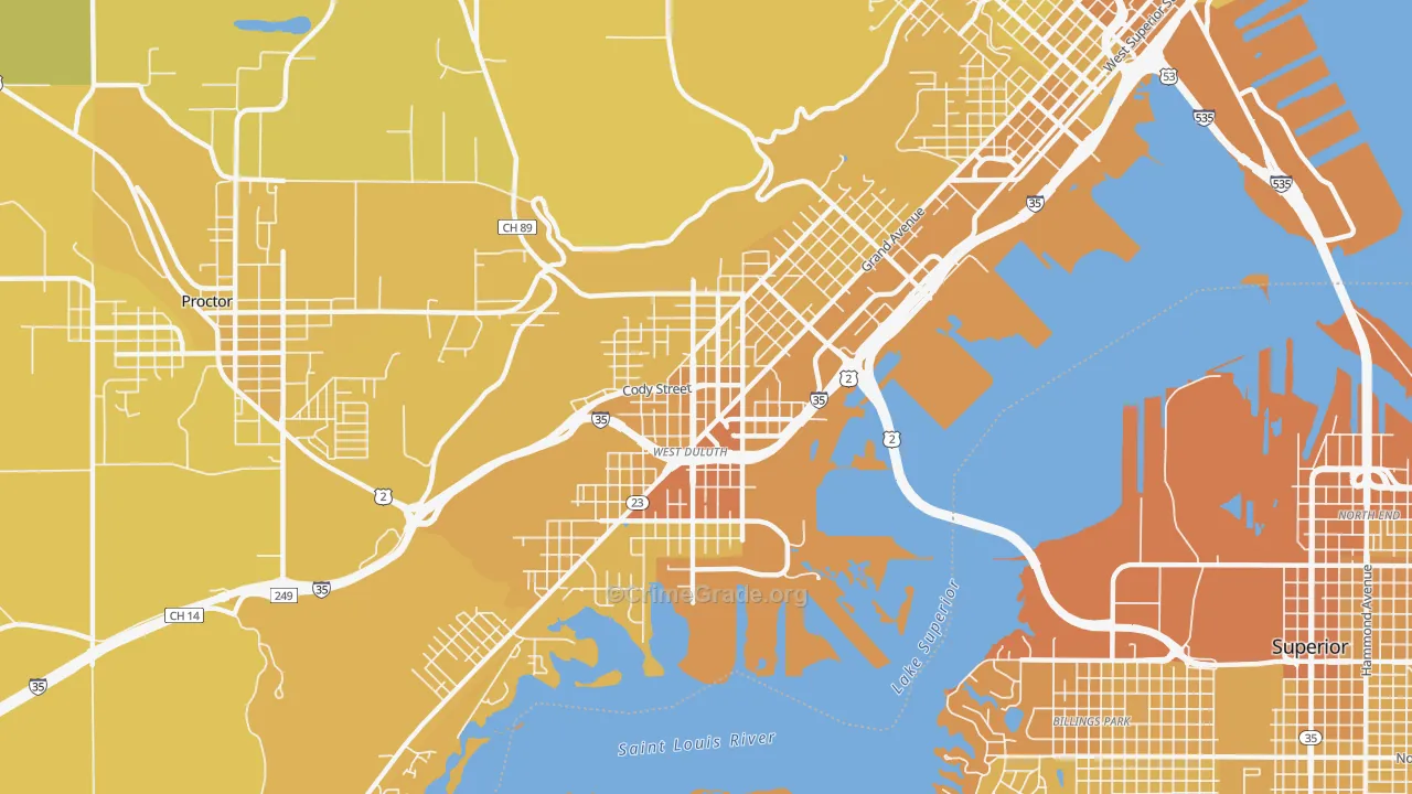 55807, MN Map of Vehicle Theft Rates
