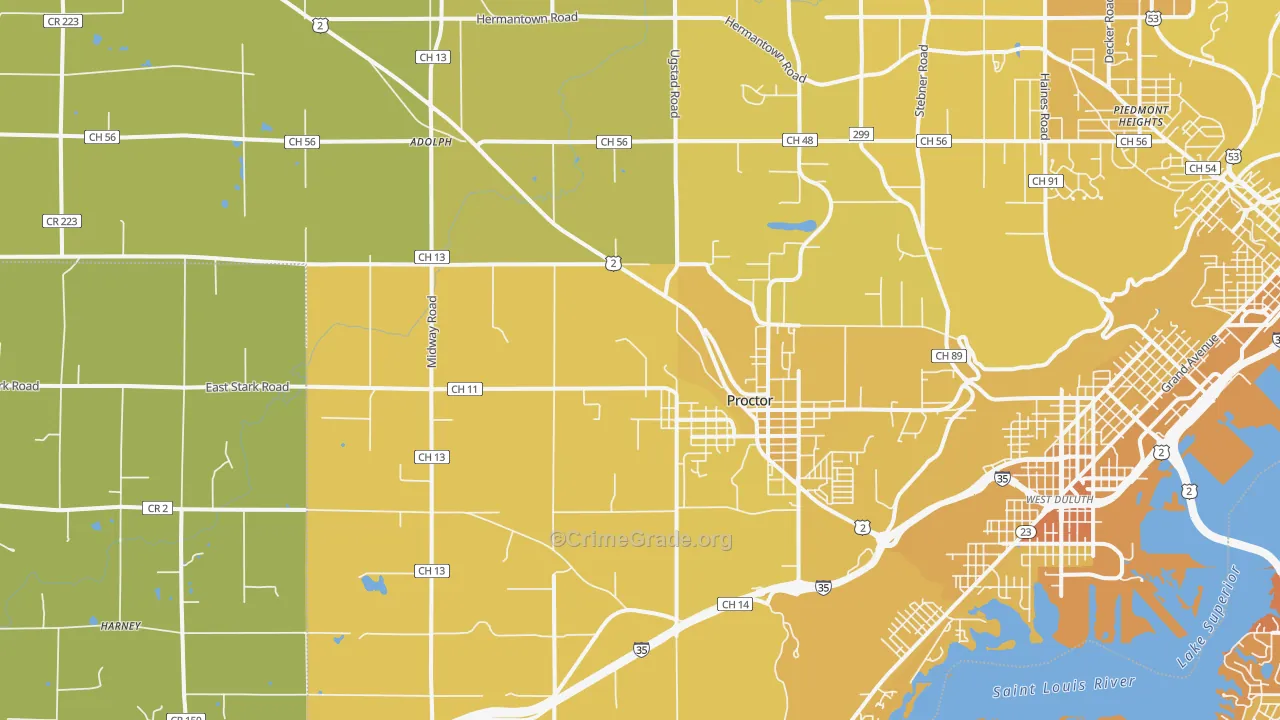 55810, MN Map of Vehicle Theft Rates