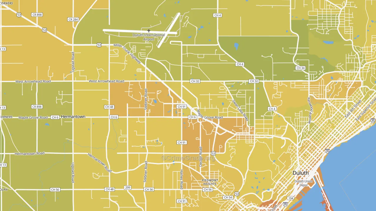 55811, MN Map of Vehicle Theft Rates