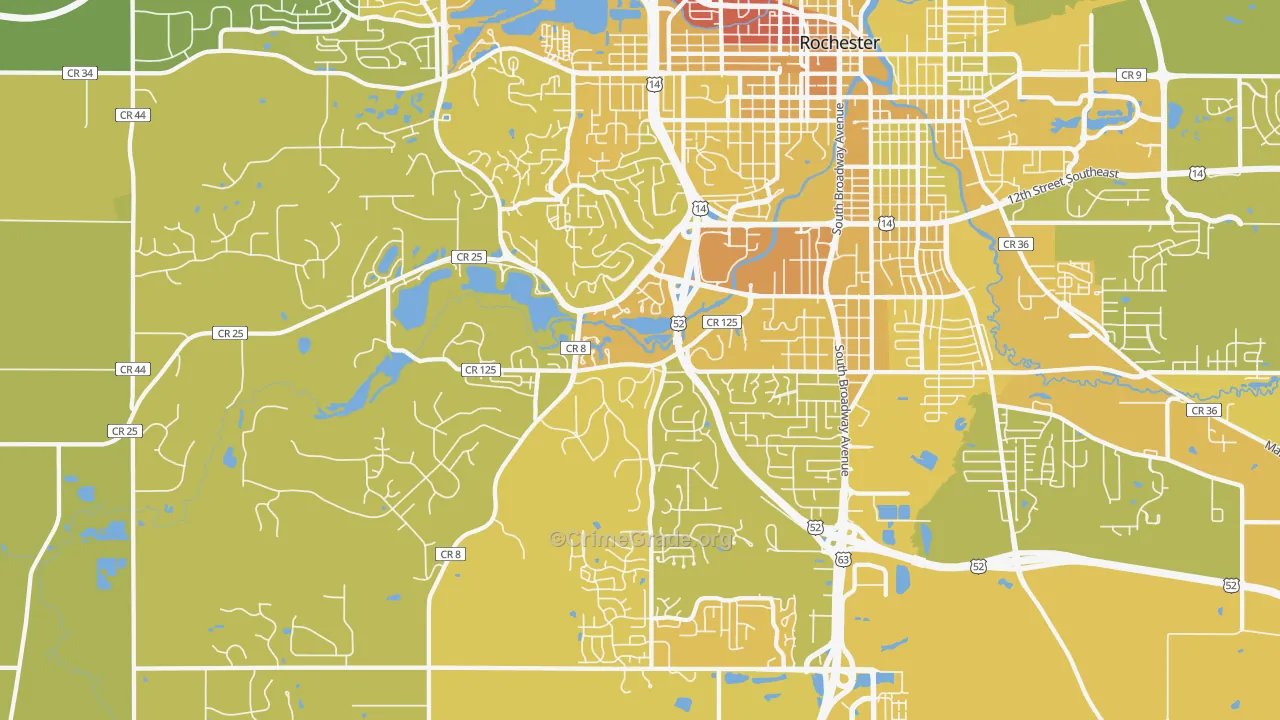 55902, MN Map of Vehicle Theft Rates