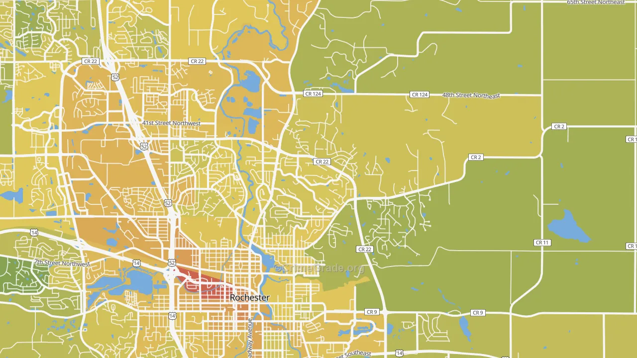 55906, MN Map of Vehicle Theft Rates