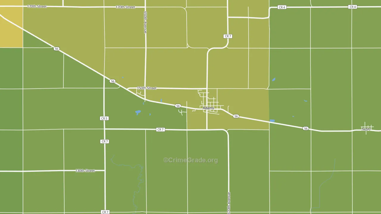 55909, MN Map of Vehicle Theft Rates