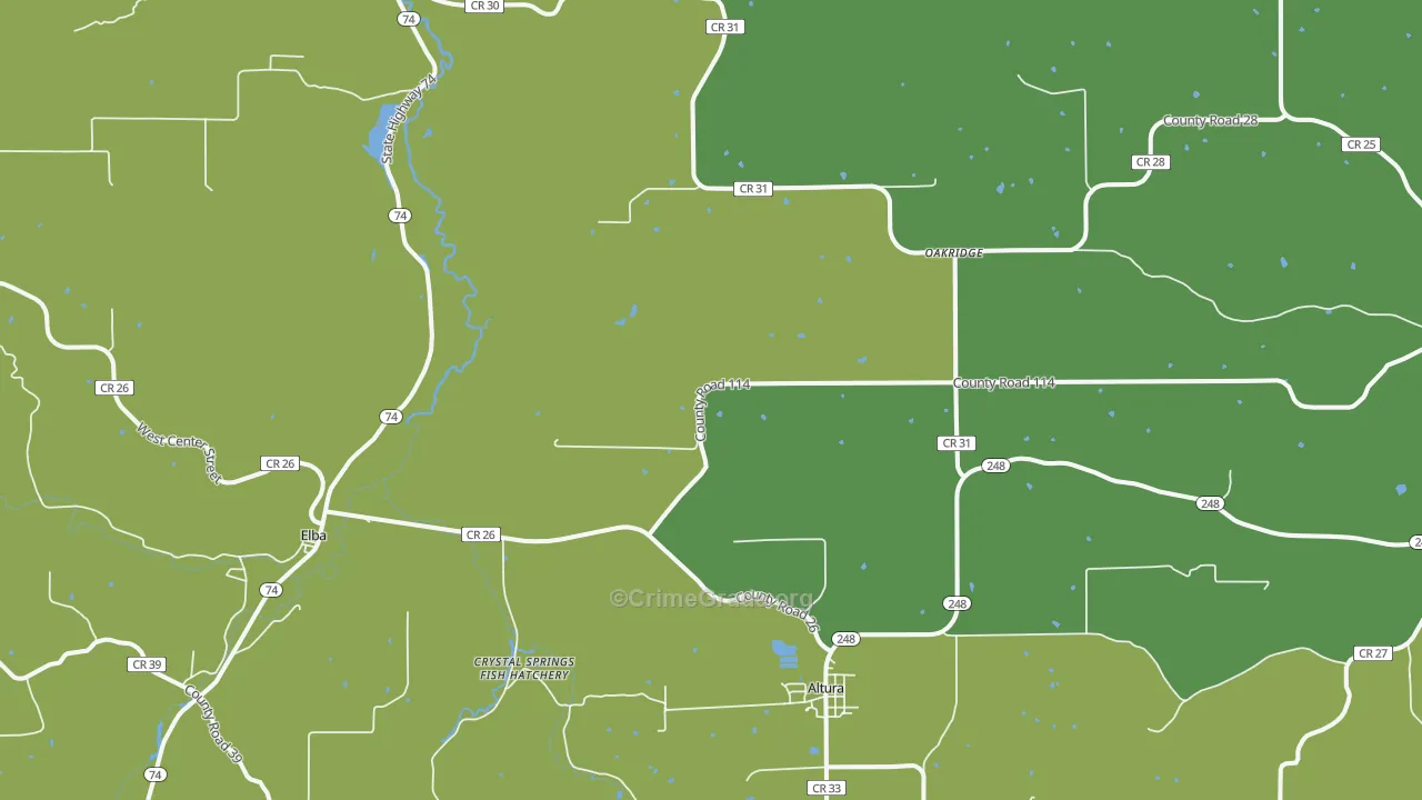 55910, MN Map of Vehicle Theft Rates