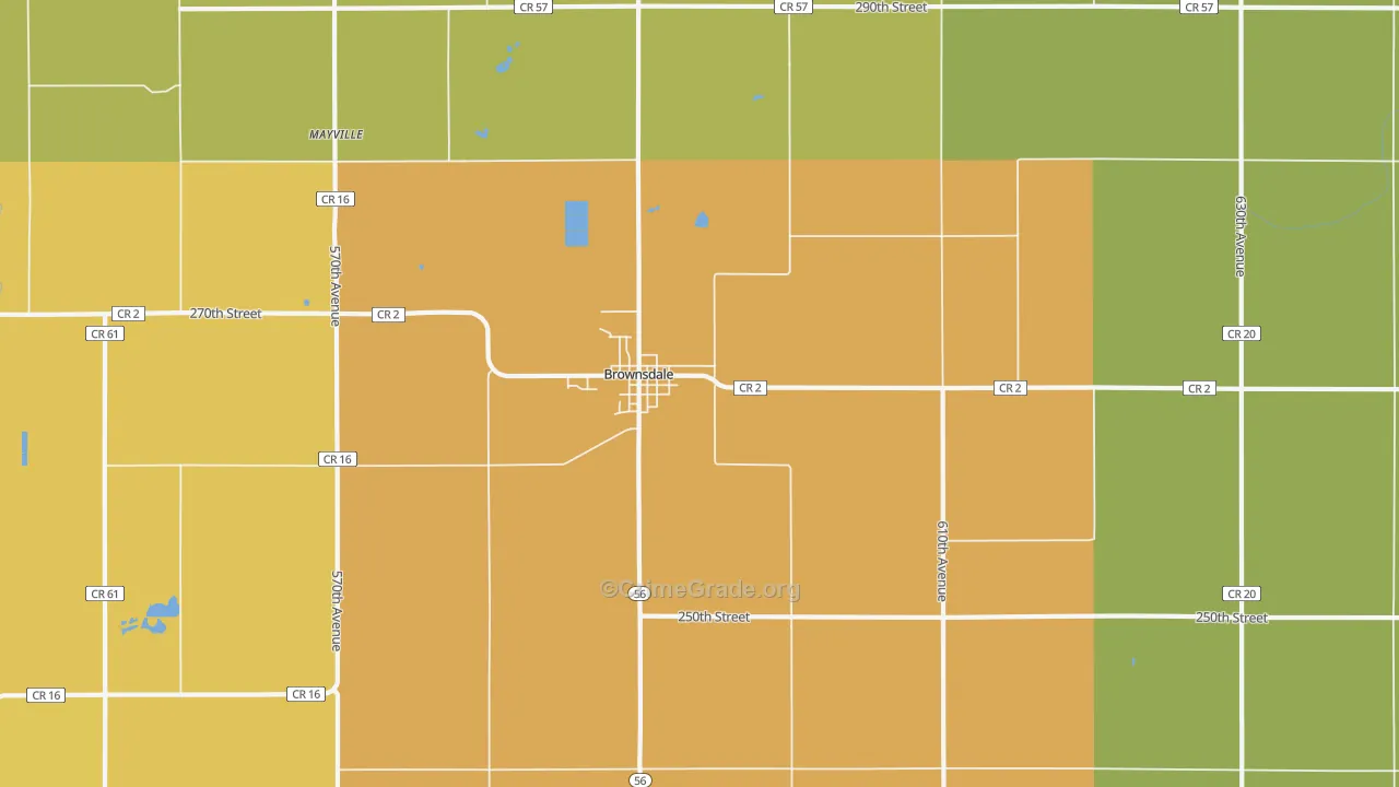 55918, MN Map of Vehicle Theft Rates