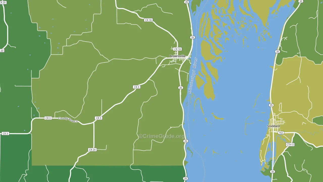 55919, MN Map of Vehicle Theft Rates