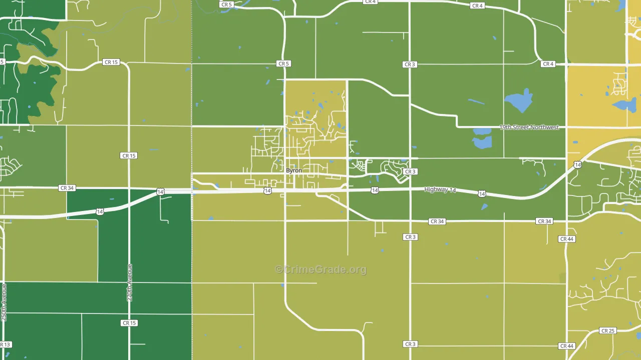 55920, MN Map of Vehicle Theft Rates