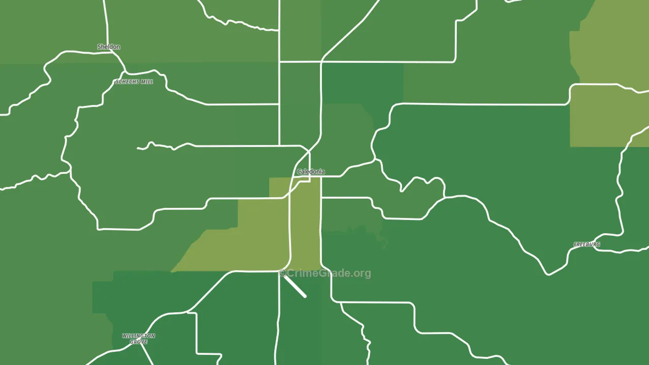 55921, MN Map of Vehicle Theft Rates