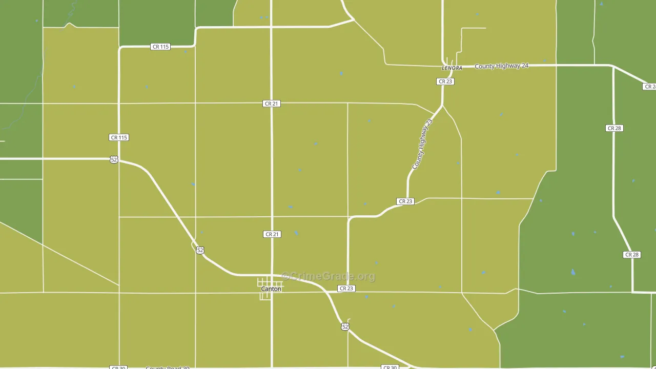 55922, MN Map of Vehicle Theft Rates