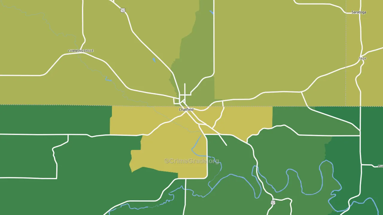 55923, MN Map of Vehicle Theft Rates