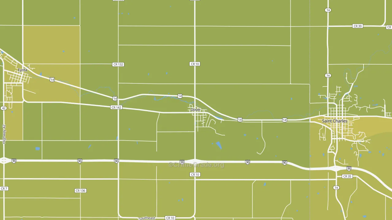 55929, MN Map of Vehicle Theft Rates