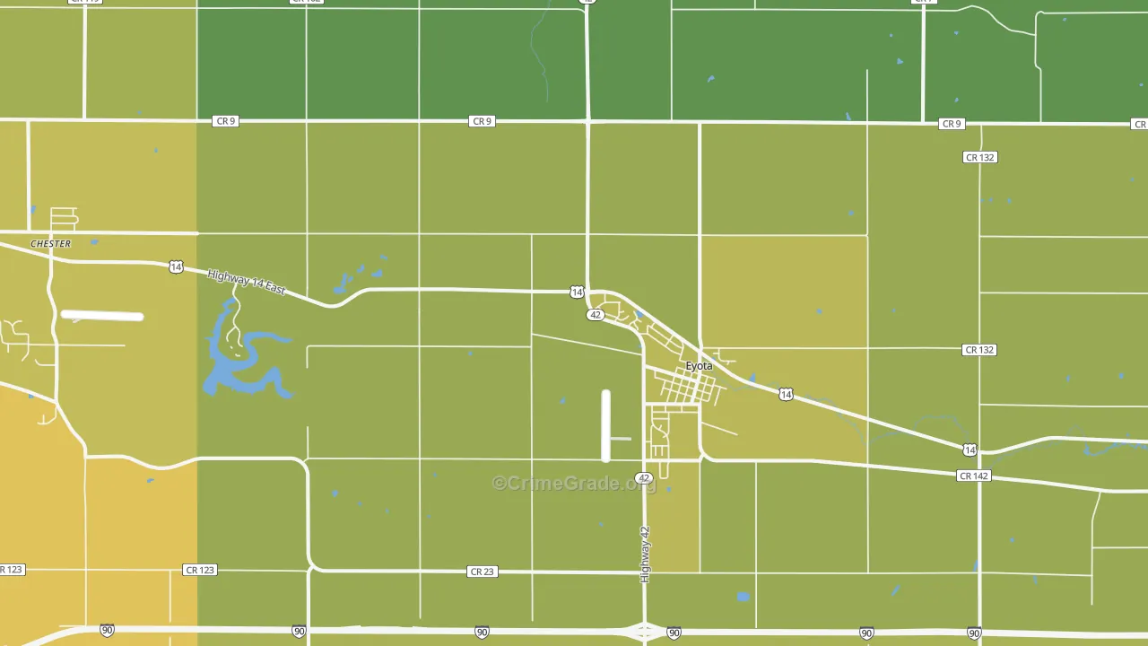 55934, MN Map of Vehicle Theft Rates