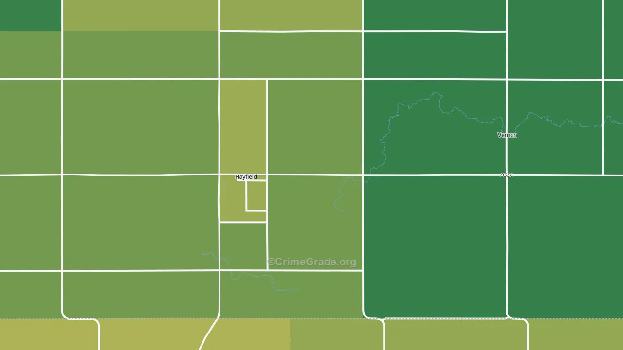 55940, MN Map of Vehicle Theft Rates
