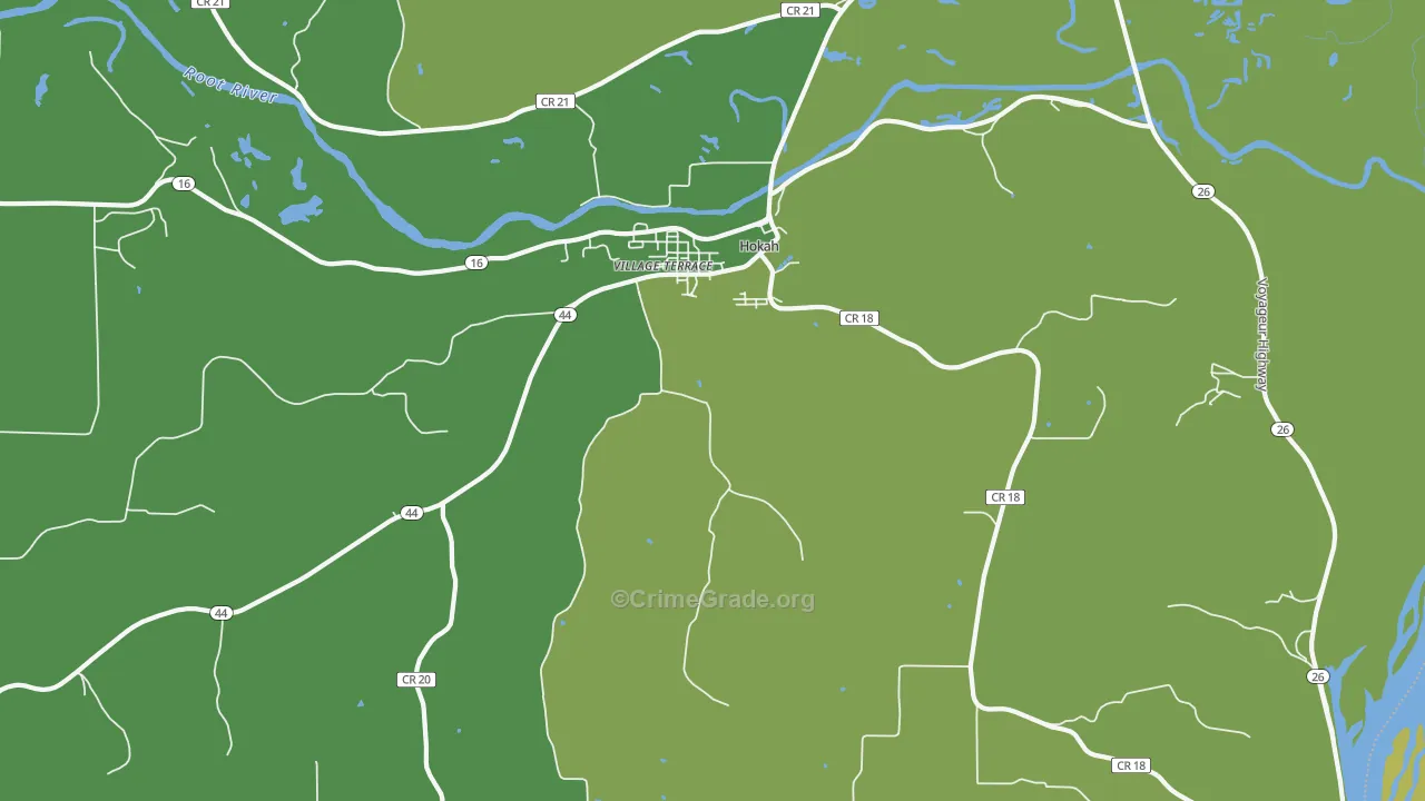 55941, MN Map of Vehicle Theft Rates