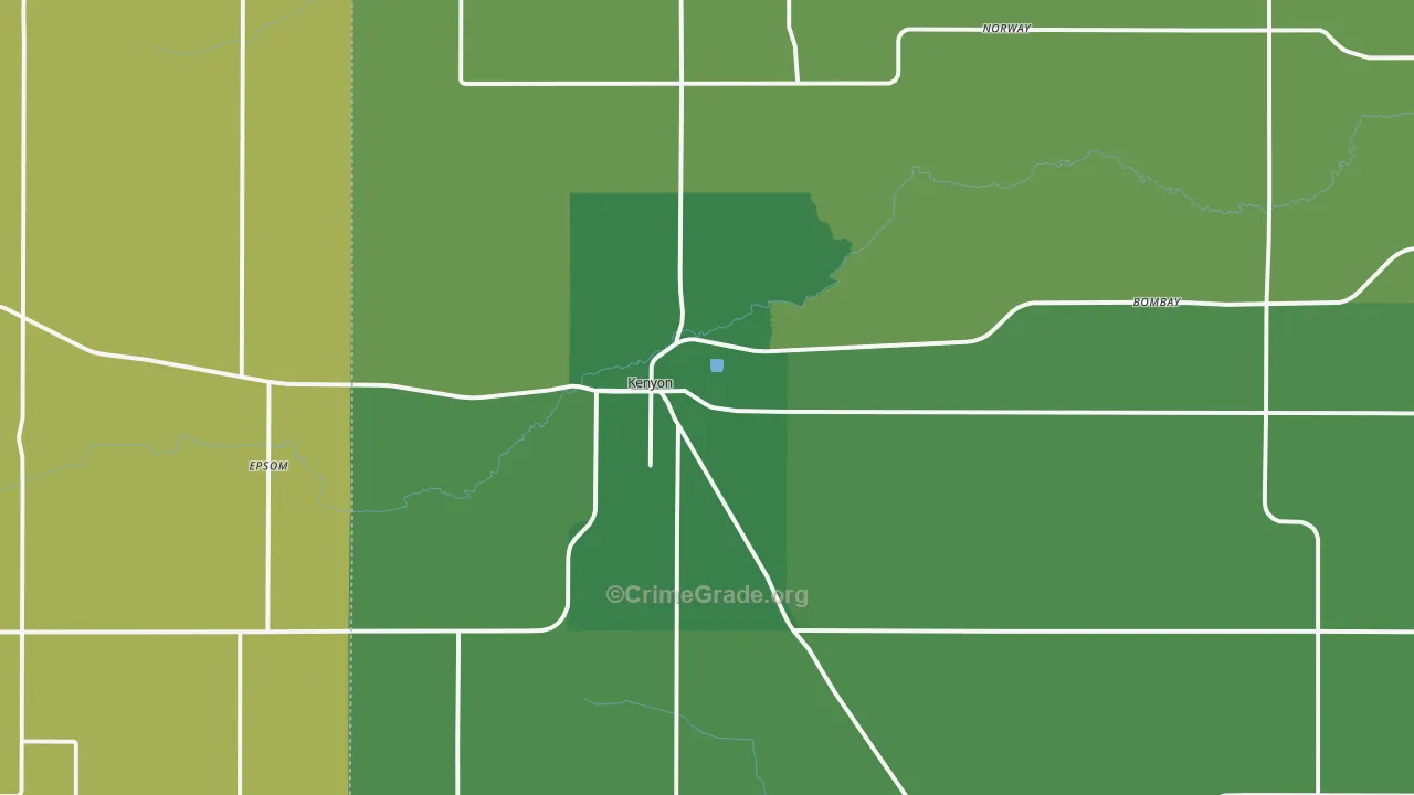 55946, MN Map of Vehicle Theft Rates