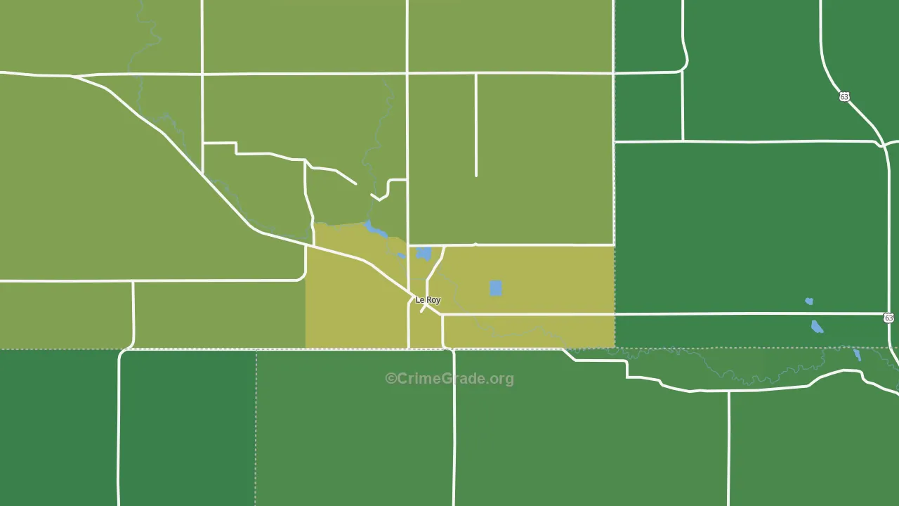 55951, MN Map of Vehicle Theft Rates