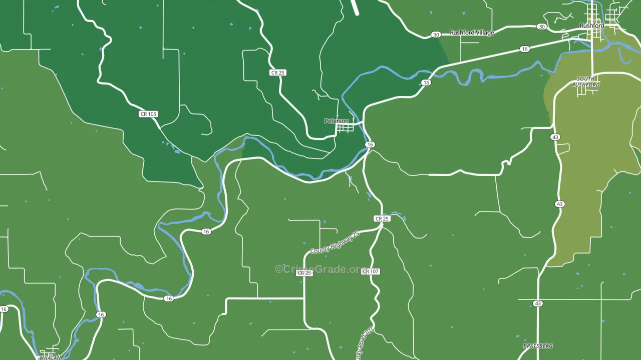 55962, MN Map of Vehicle Theft Rates