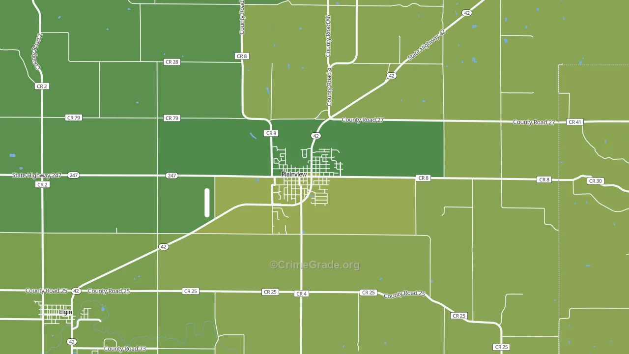 55964, MN Map of Vehicle Theft Rates
