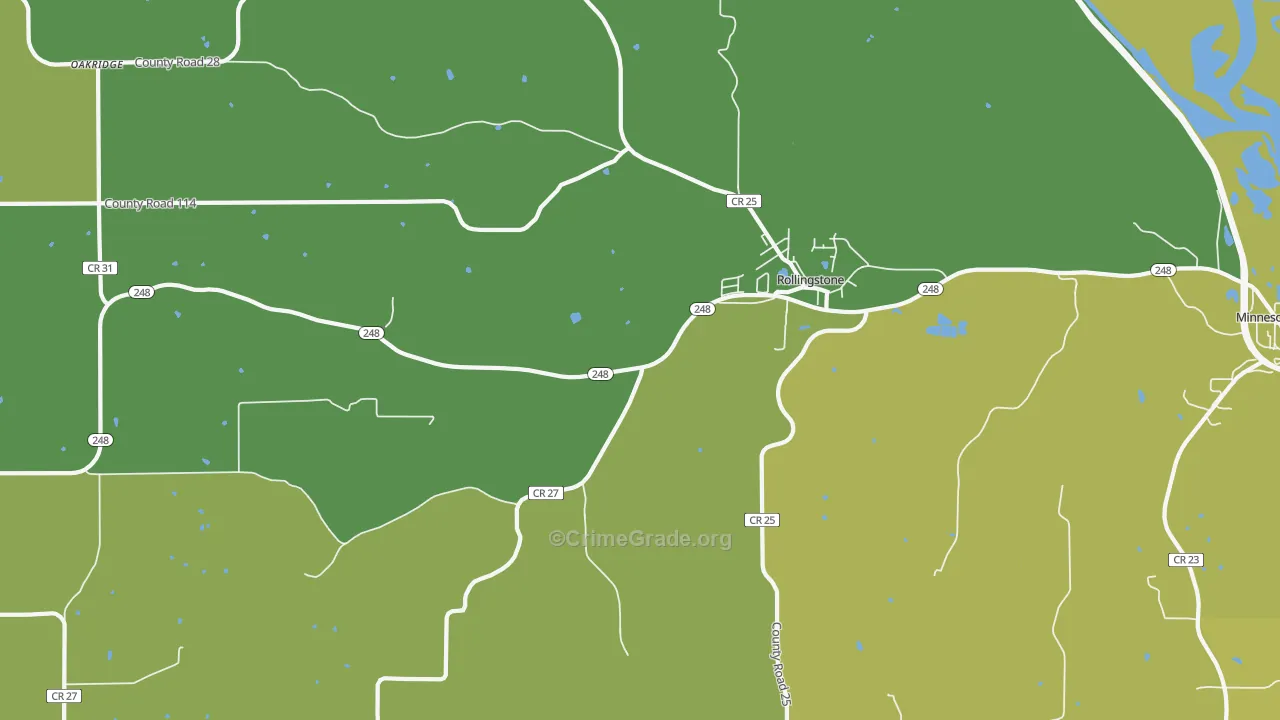 55969, MN Map of Vehicle Theft Rates