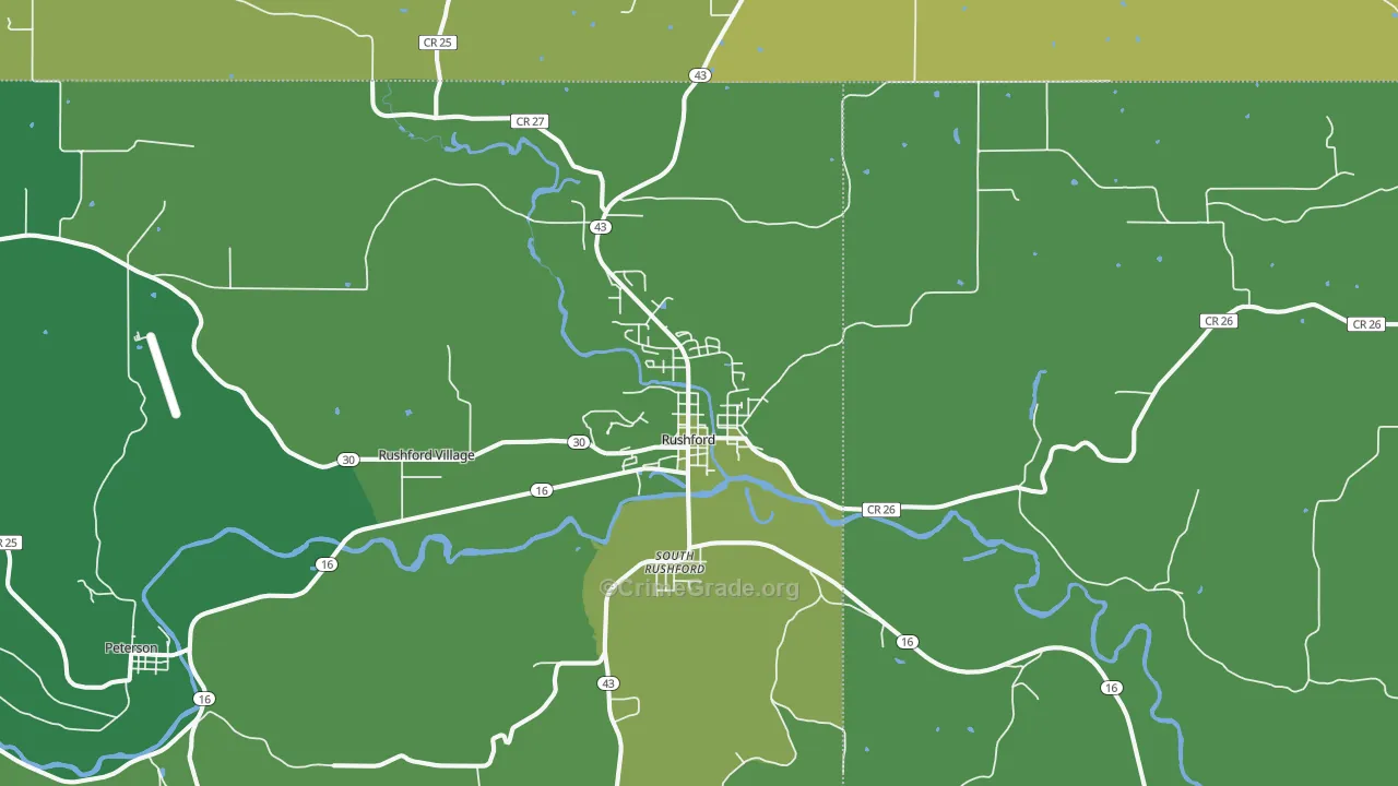 55971, MN Map of Vehicle Theft Rates