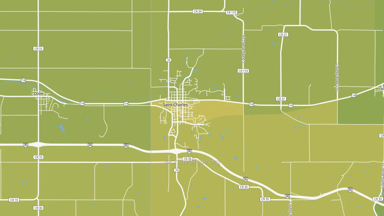 55972, MN Map of Vehicle Theft Rates