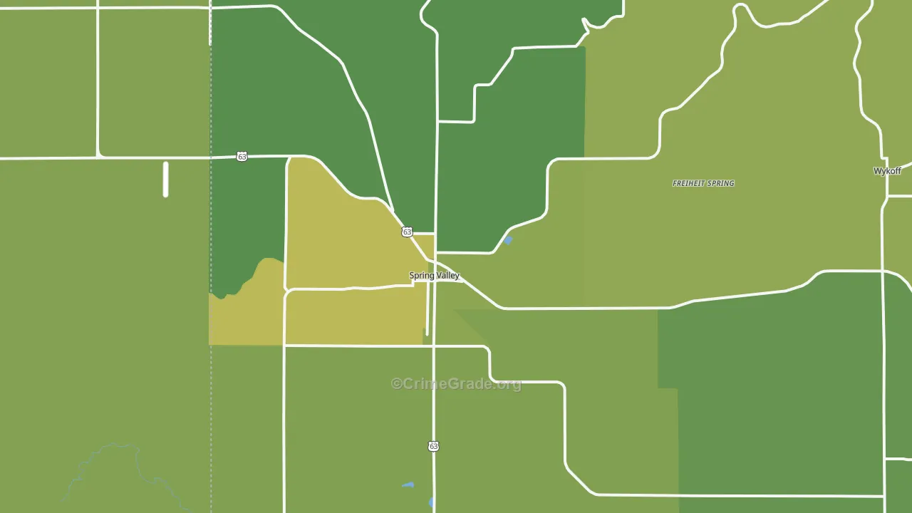 55975, MN Map of Vehicle Theft Rates