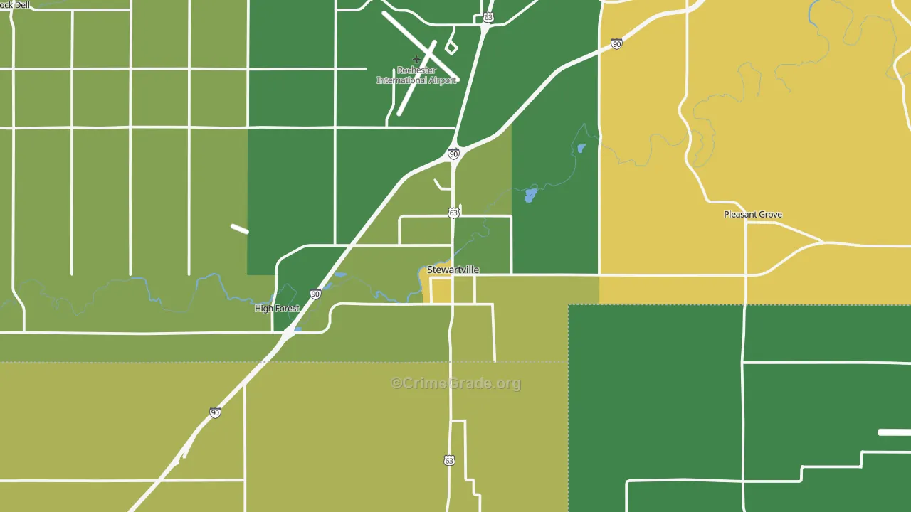 55976, MN Map of Vehicle Theft Rates