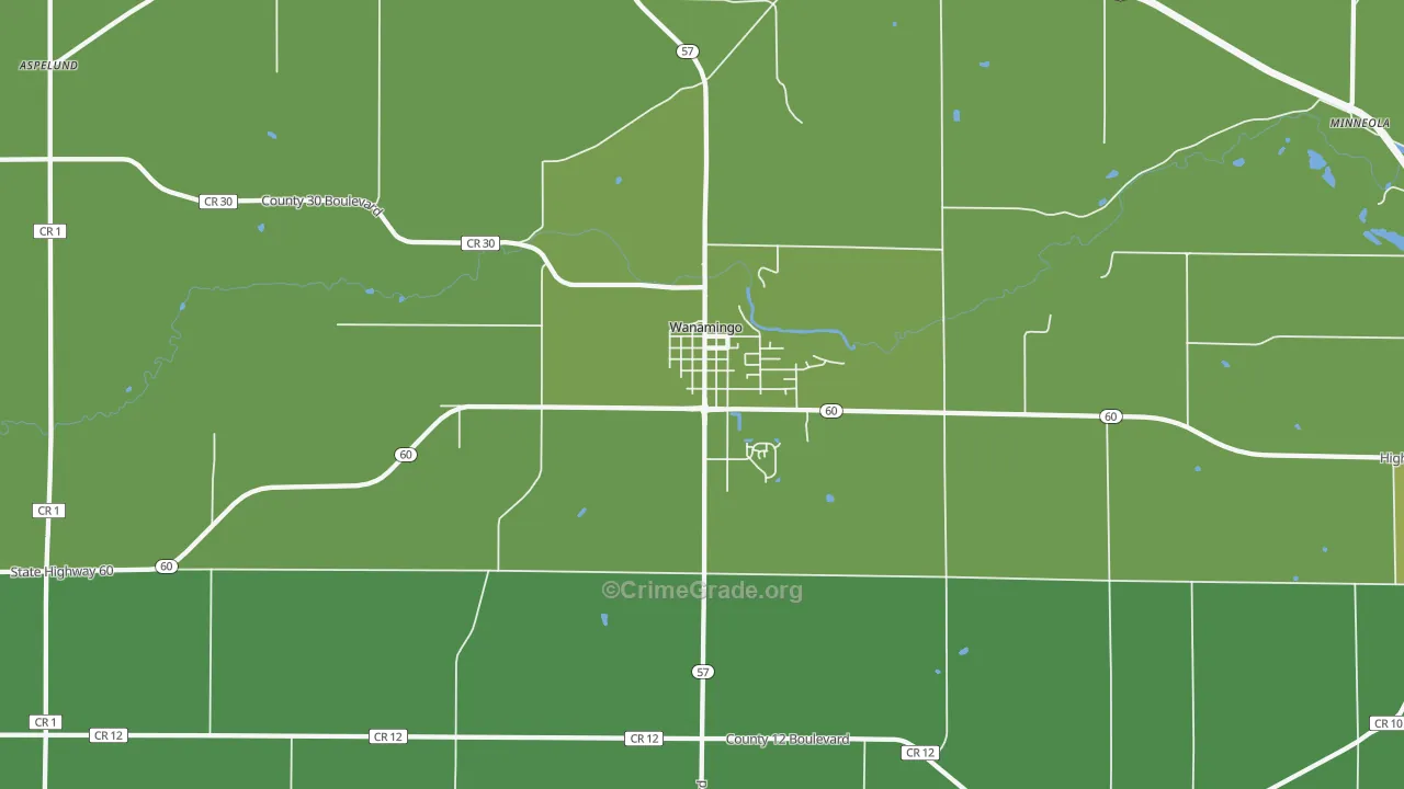 55983, MN Map of Vehicle Theft Rates