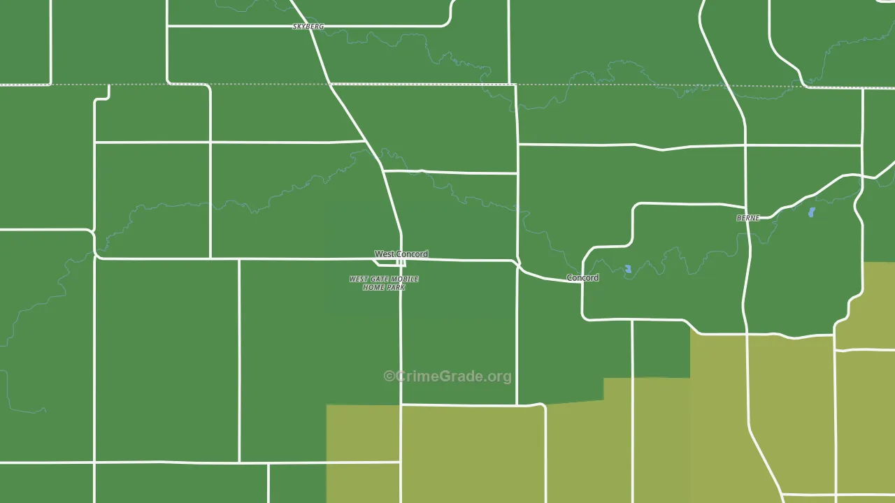 55985, MN Map of Vehicle Theft Rates