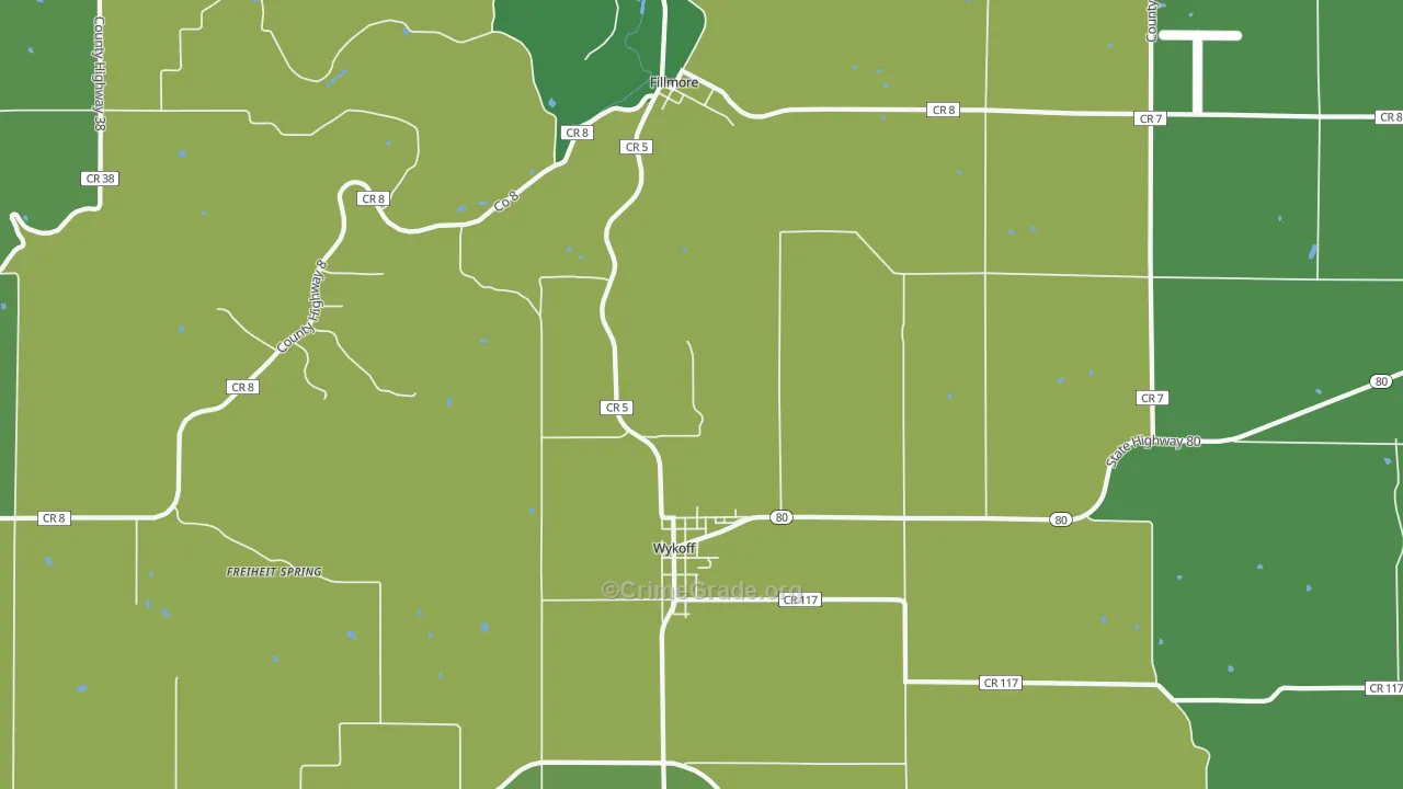 55990, MN Map of Vehicle Theft Rates