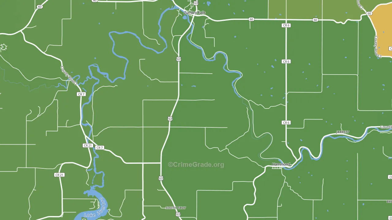 55991, MN Map of Vehicle Theft Rates