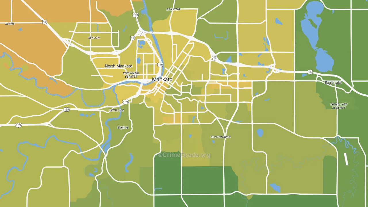 56001, MN Map of Vehicle Theft Rates