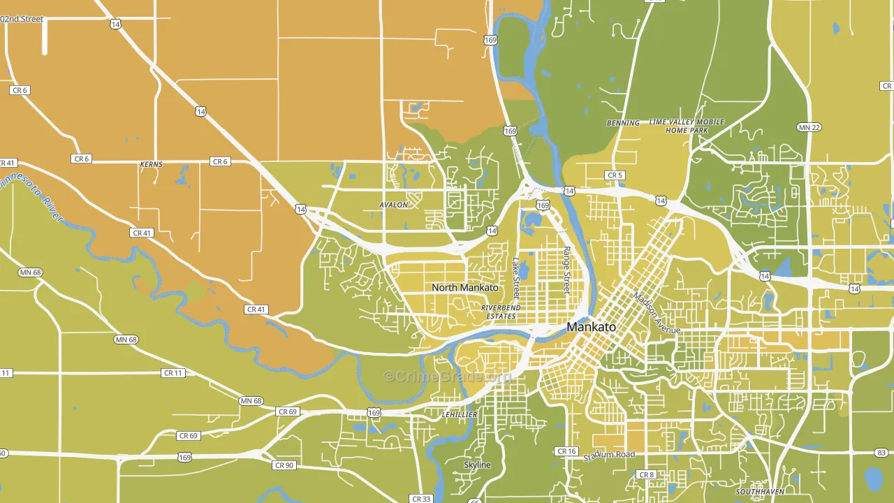 56003, MN Map of Vehicle Theft Rates