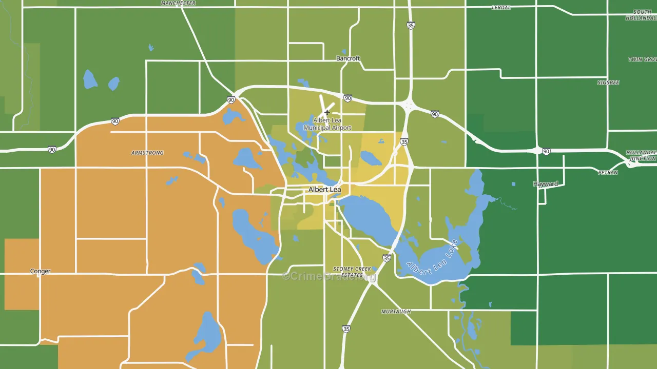 56007, MN Map of Vehicle Theft Rates