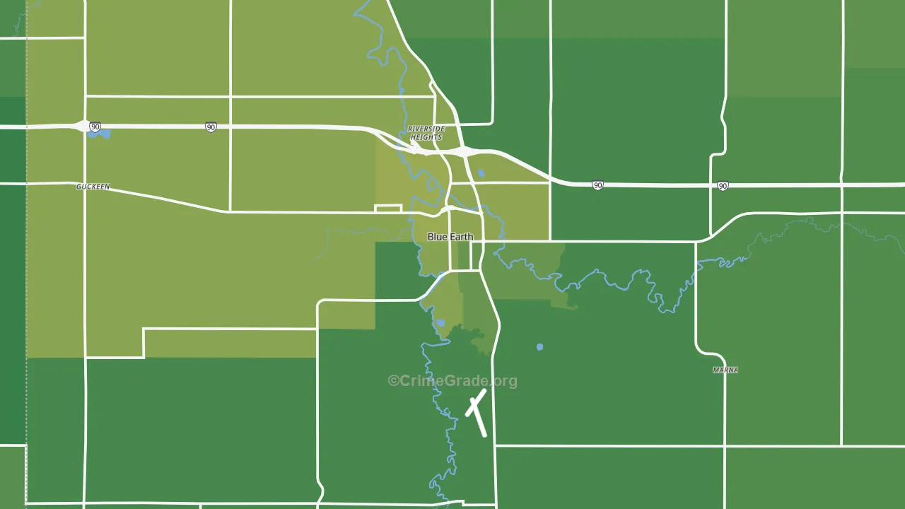 56013, MN Map of Vehicle Theft Rates