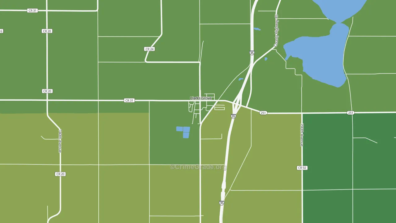 56016, MN Map of Vehicle Theft Rates