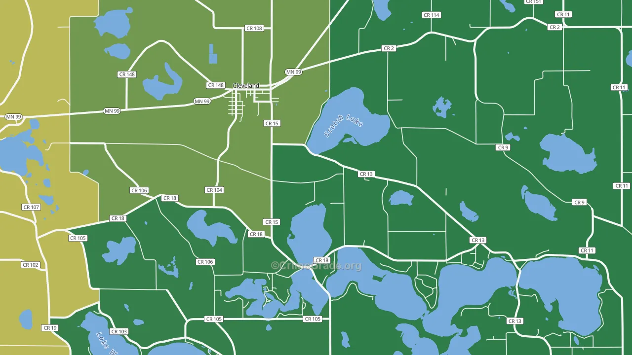 56017, MN Map of Vehicle Theft Rates