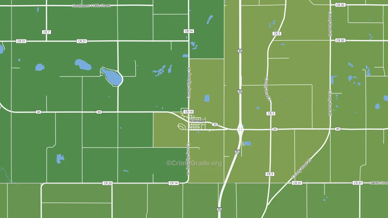 56026, MN Map of Vehicle Theft Rates
