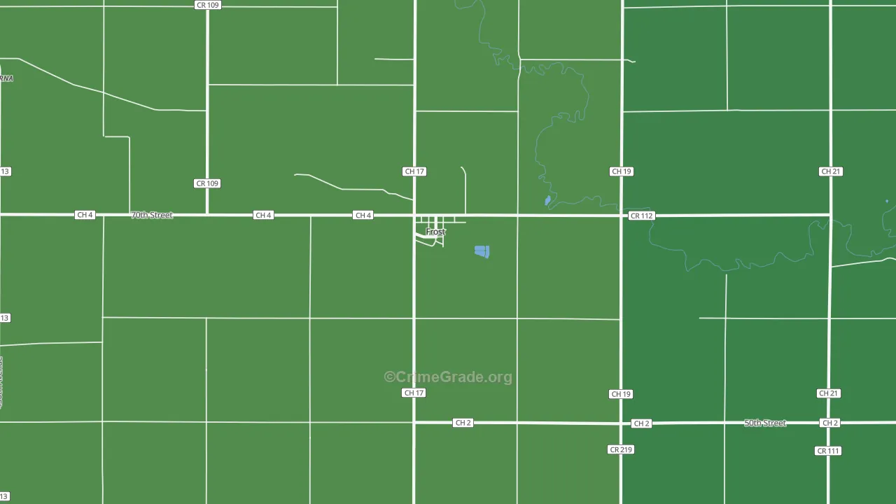 56033, MN Map of Vehicle Theft Rates