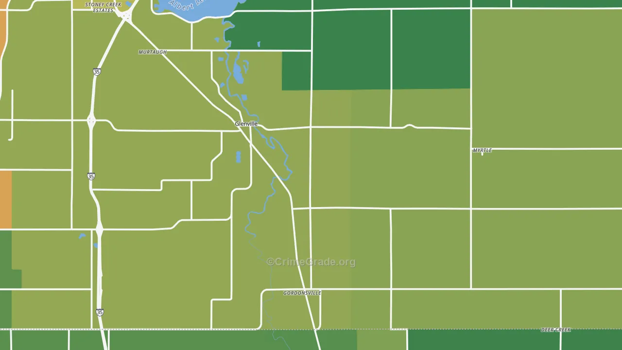 56036, MN Map of Vehicle Theft Rates