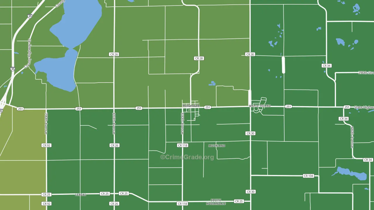56045, MN Map of Vehicle Theft Rates