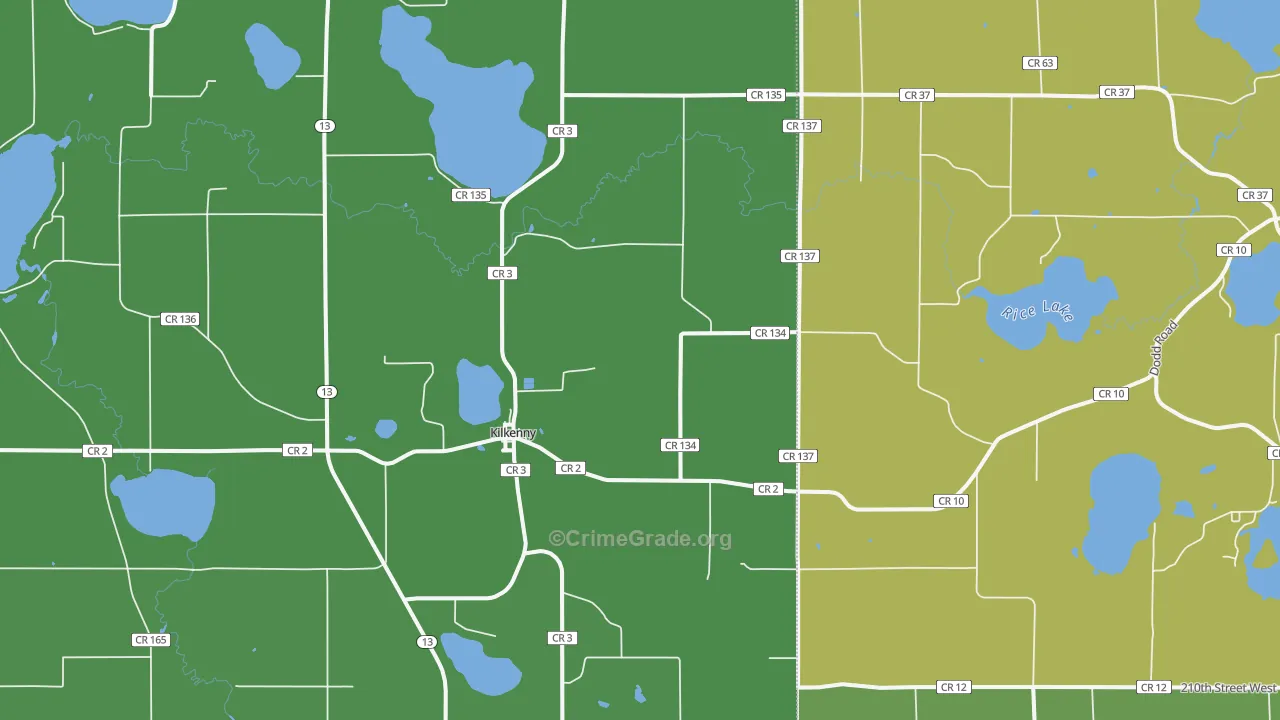 56052, MN Map of Vehicle Theft Rates