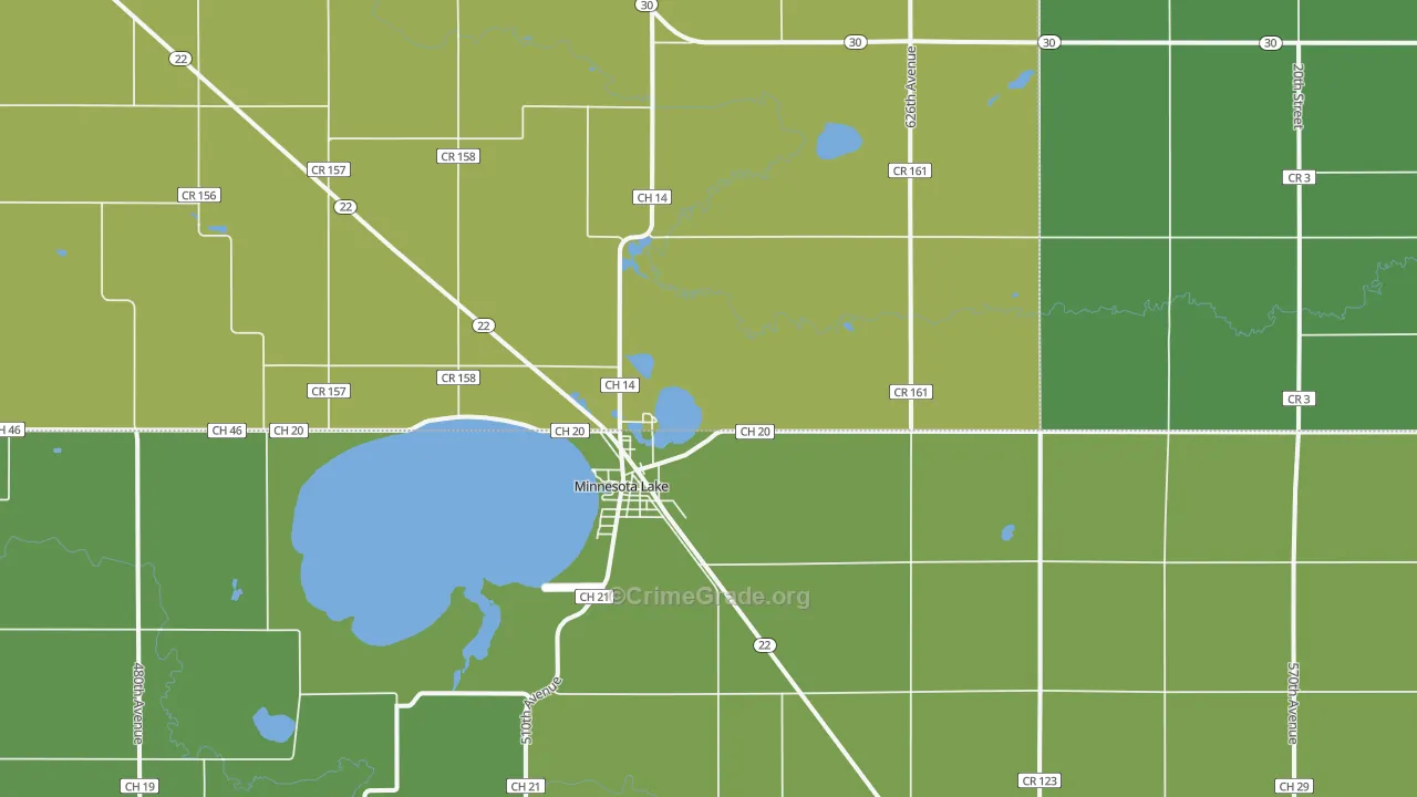 56068, MN Map of Vehicle Theft Rates