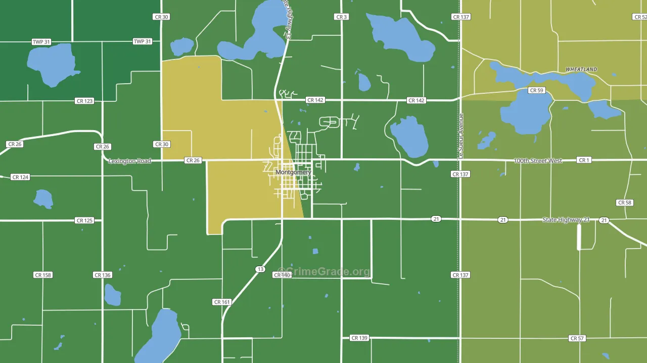 56069, MN Map of Vehicle Theft Rates