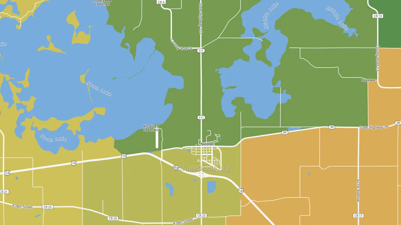 56074, MN Map of Vehicle Theft Rates