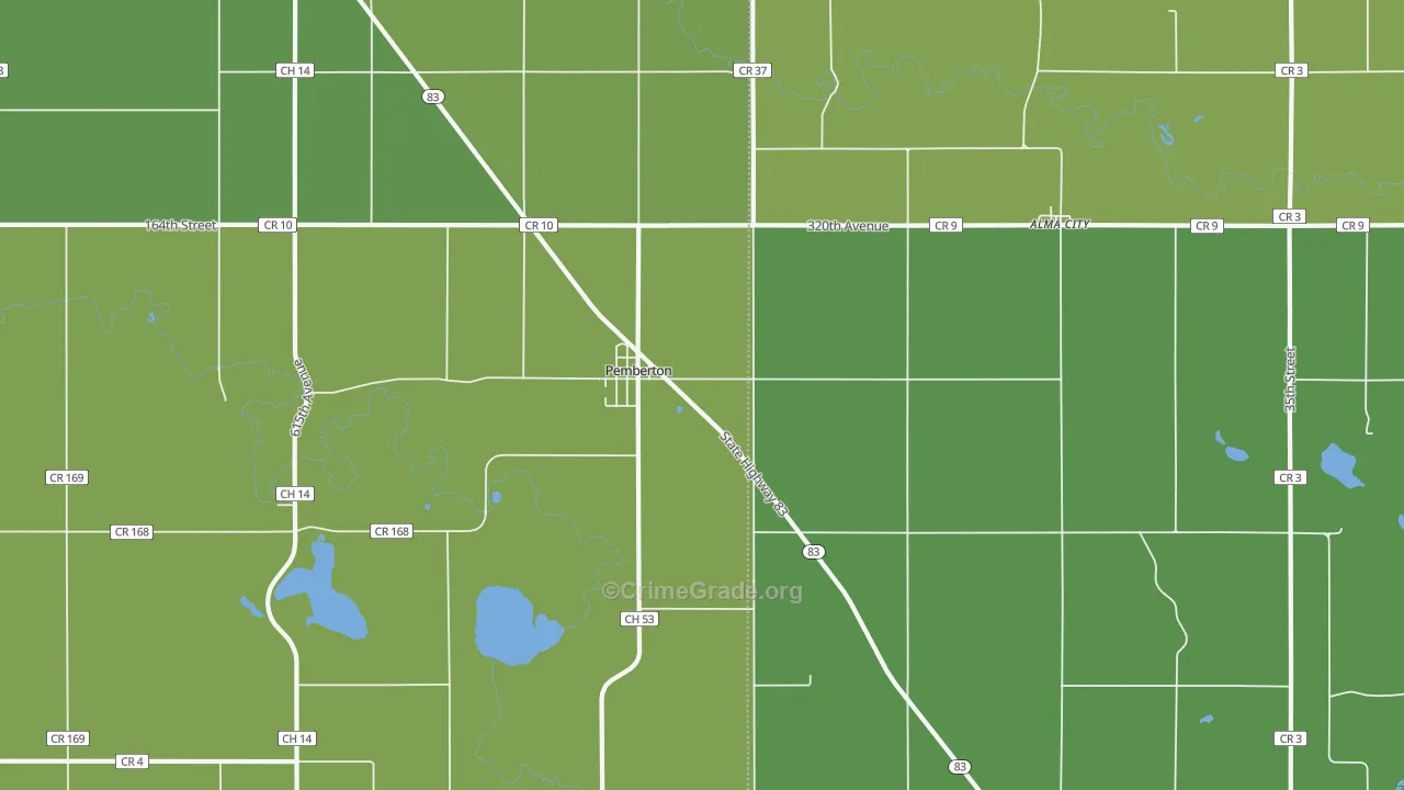 56078, MN Map of Vehicle Theft Rates