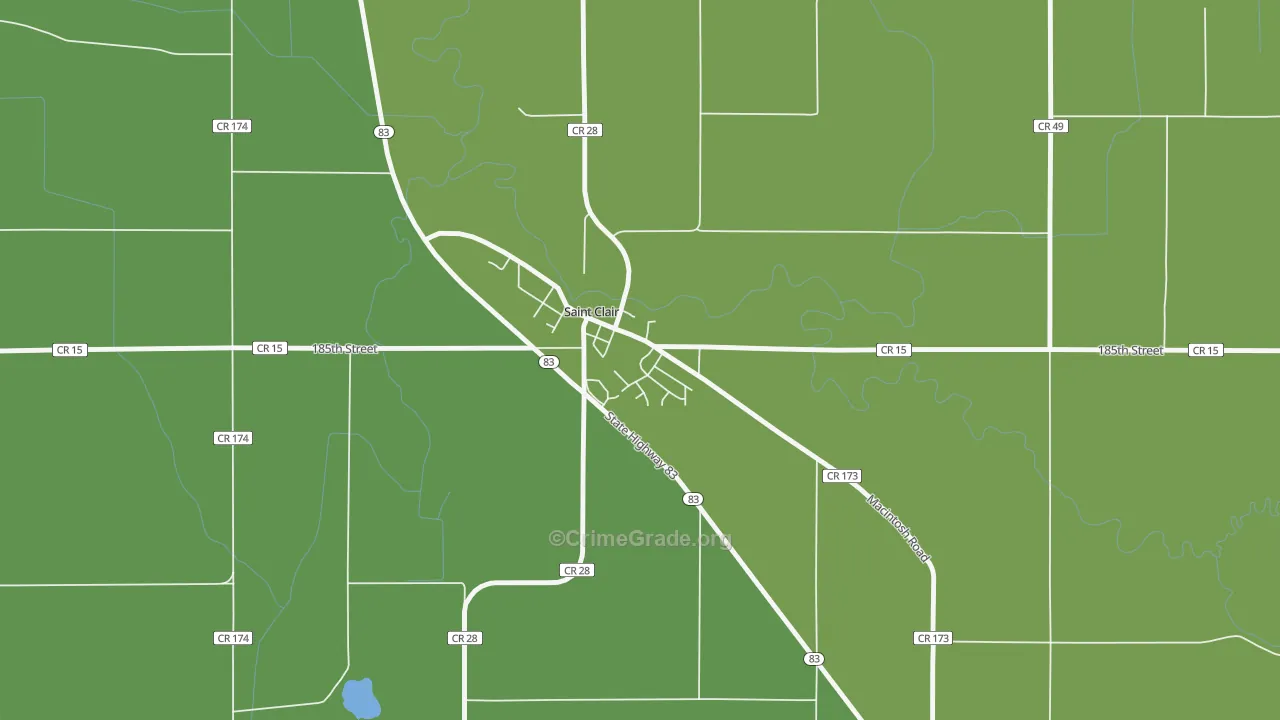 56080, MN Map of Vehicle Theft Rates